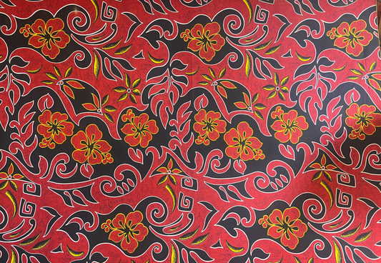 pc-0002 Black Red Yellow Poly/Cotton sarong