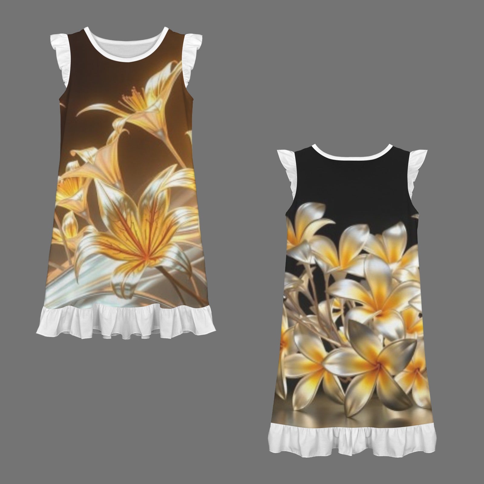 Child Dress CPW Plumeria Design